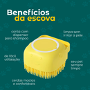 Kit Cuidados Pet Luva Tira Pelos Nano + Escova lava Pet Silicone Dispenser Cachorro Gato